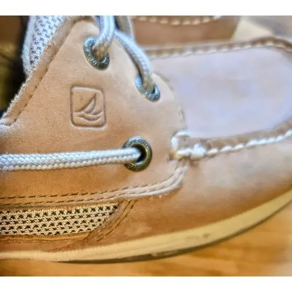 Sperry Top Sider Women's Casual Tan Boat Shoes Lace Up Leather Slip On Size 9M - Picture 9 of 10
